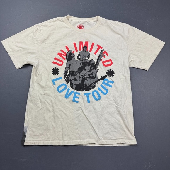 Red Hot Chili Peppers Unlimited Love Tour T-Shirt Men's Medium White Concert Tee - Picture 1 of 11